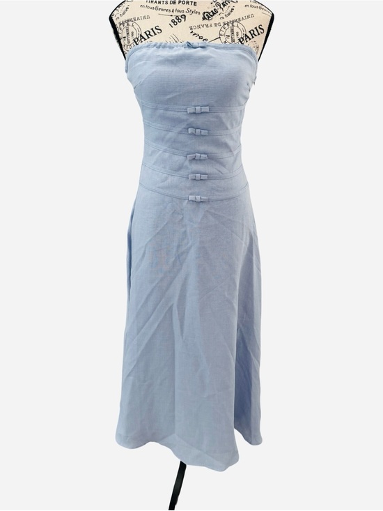 Altar'd State Dresses & Skirts - Altar'd State Blue Strapless Bow Detail Midi Dress NWT Size S